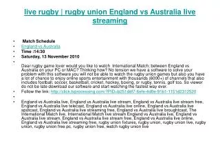 live rugby | rugby union England vs Australia live streaming