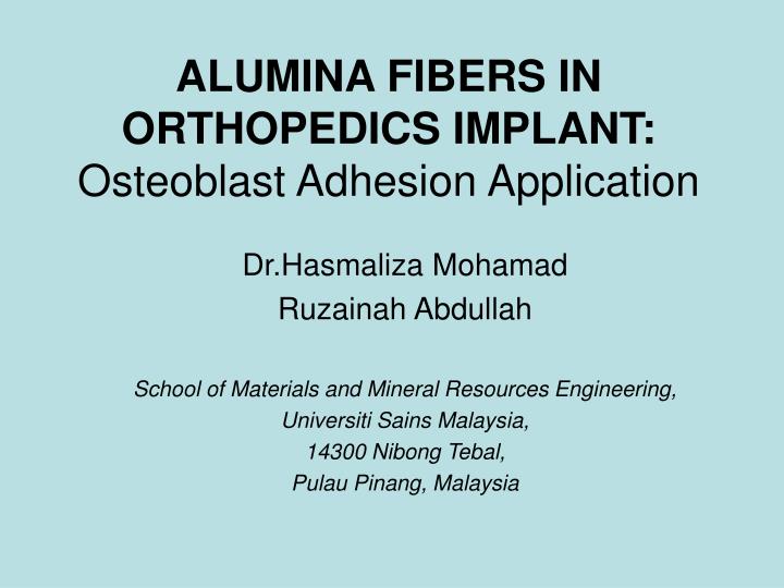 alumina fibers in orthopedics implant osteoblast adhesion application