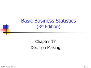 Basic Business Statistics (8 th Edition)