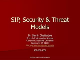 SIP, Security &amp; Threat Models