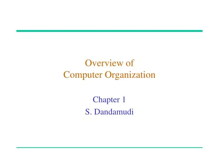 overview of computer organization
