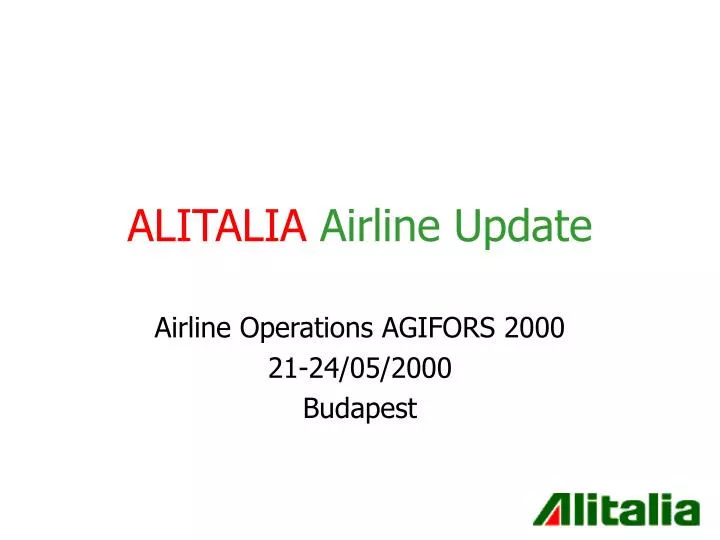 alitalia airline update