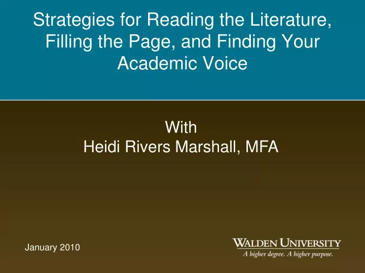 strategies for reading the literature filling the page and finding your academic voice