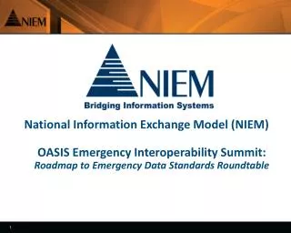 National Information Exchange Model (NIEM) OASIS Emergency Interoperability Summit: Roadmap to Emergency Data Standards