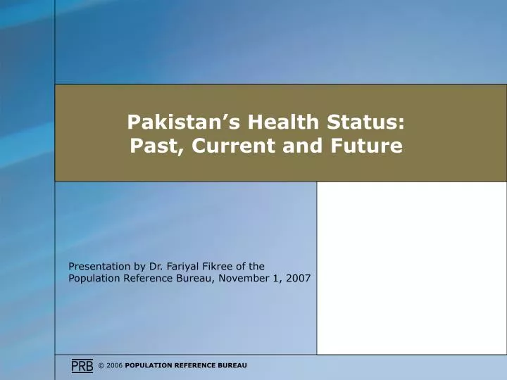 pakistan s health status past current and future