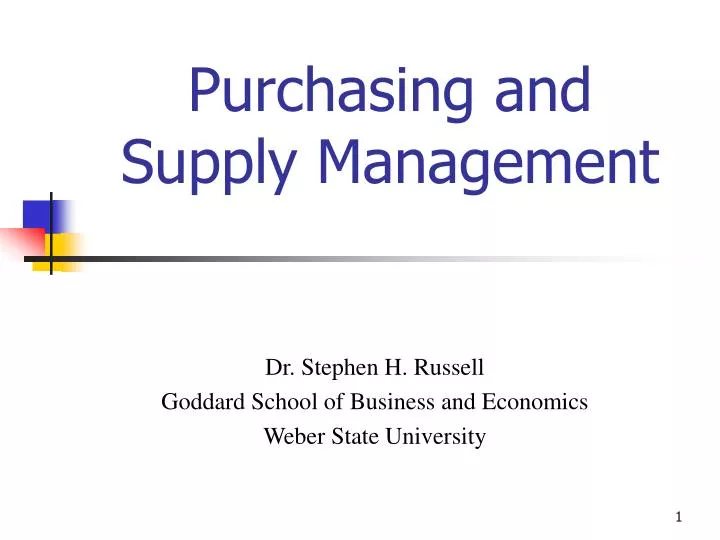 purchasing and supply management
