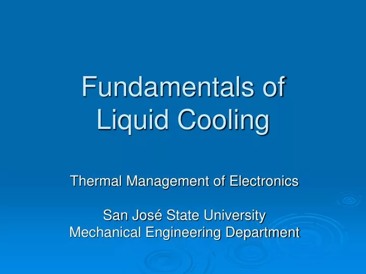 fundamentals of liquid cooling