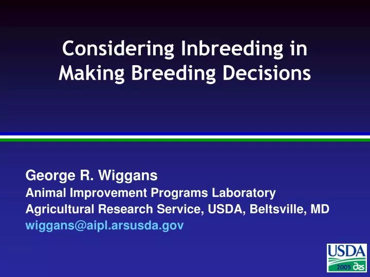 considering inbreeding in making breeding decisions