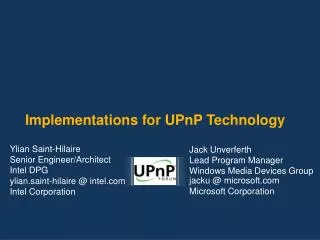 Implementations for UPnP Technology