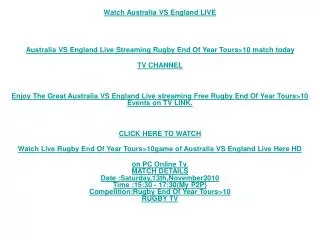 Australia VS England Stream Rugby/End Of Year Tours>10 Live