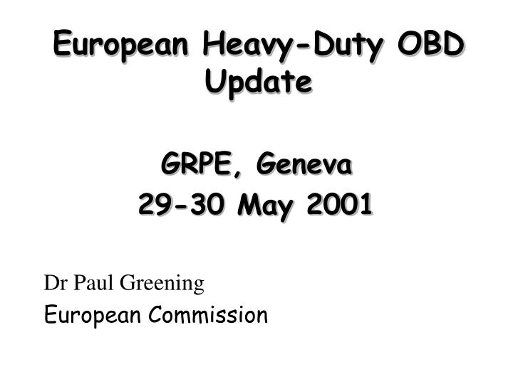 european heavy duty obd update