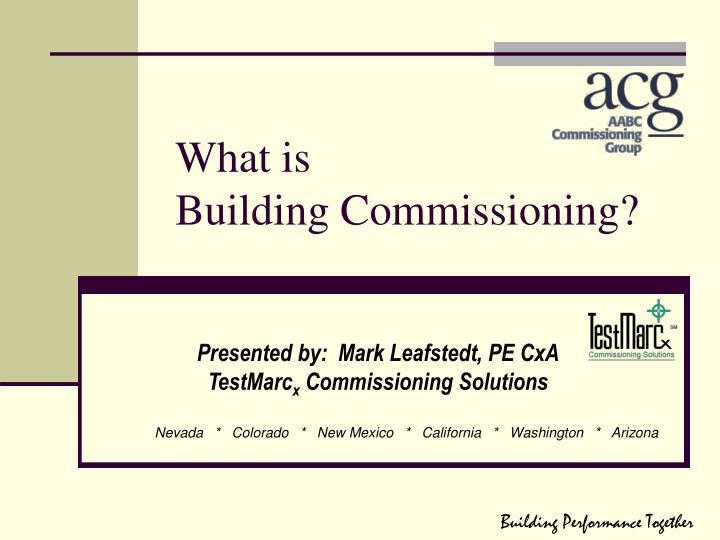 what is building commissioning