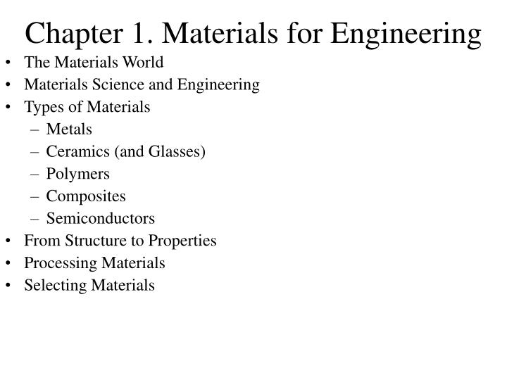 chapter 1 materials for engineering