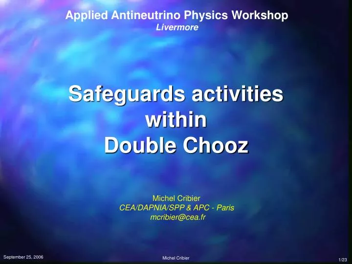 safeguards activities within double chooz