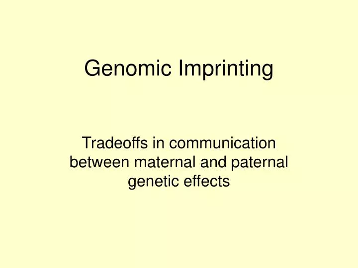 genomic imprinting