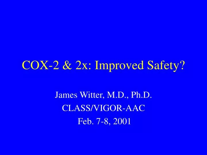 cox 2 2x improved safety
