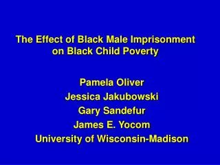 The Effect of Black Male Imprisonment on Black Child Poverty