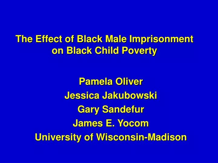 the effect of black male imprisonment on black child poverty