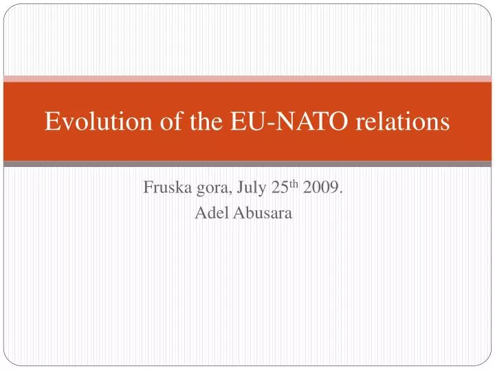 evolution of the eu nato relations