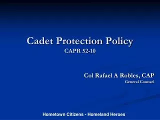 Cadet Protection Policy CAPR 52-10