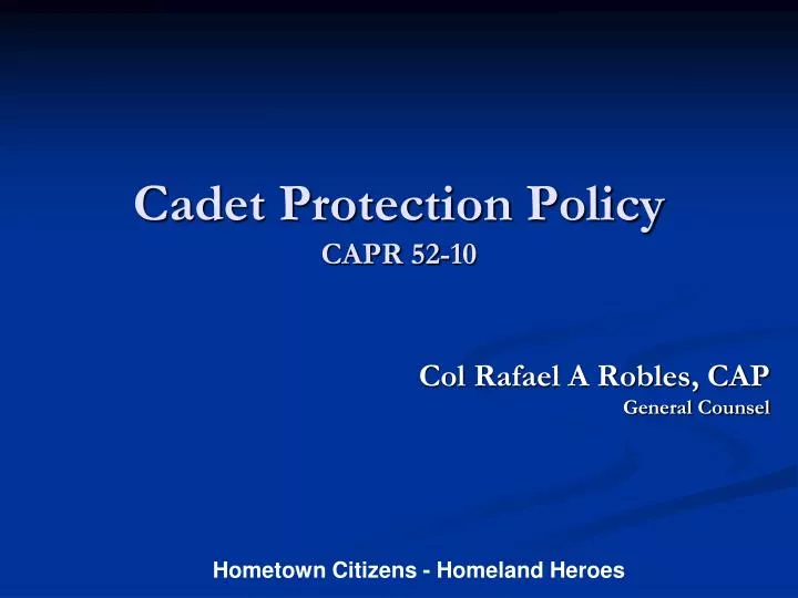 cadet protection policy capr 52 10