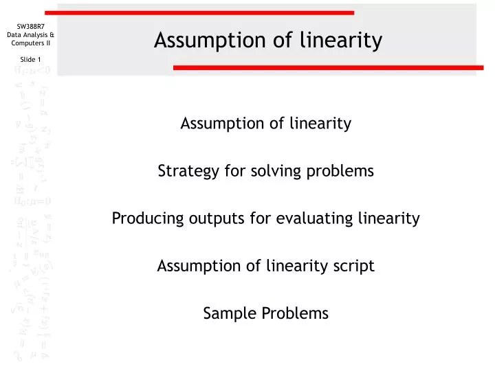 assumption of linearity