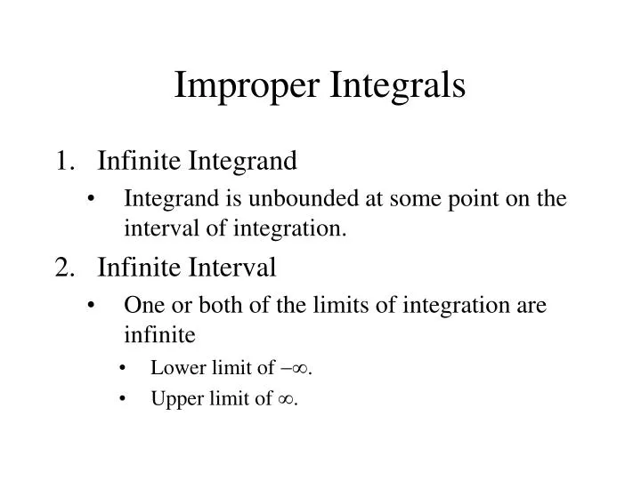 improper integrals