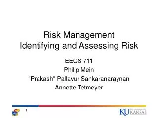 Risk Management Identifying and Assessing Risk