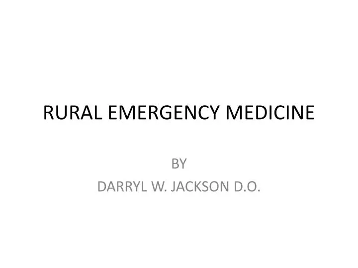 rural emergency medicine