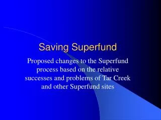 Saving Superfund