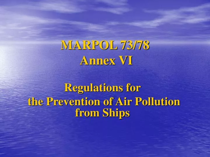 marpol 73 78 annex vi