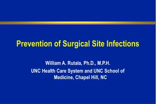 Prevention of Surgical Site Infections