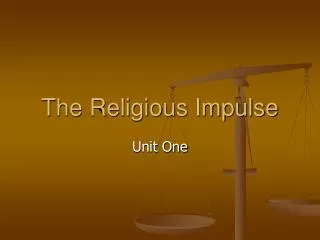 The Religious Impulse