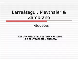 Larreátegui, Meythaler &amp; Zambrano