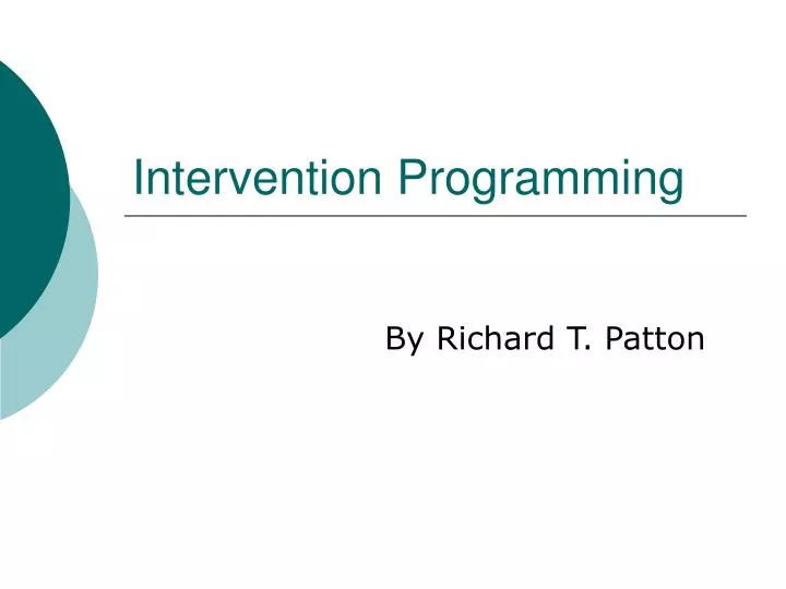 intervention programming