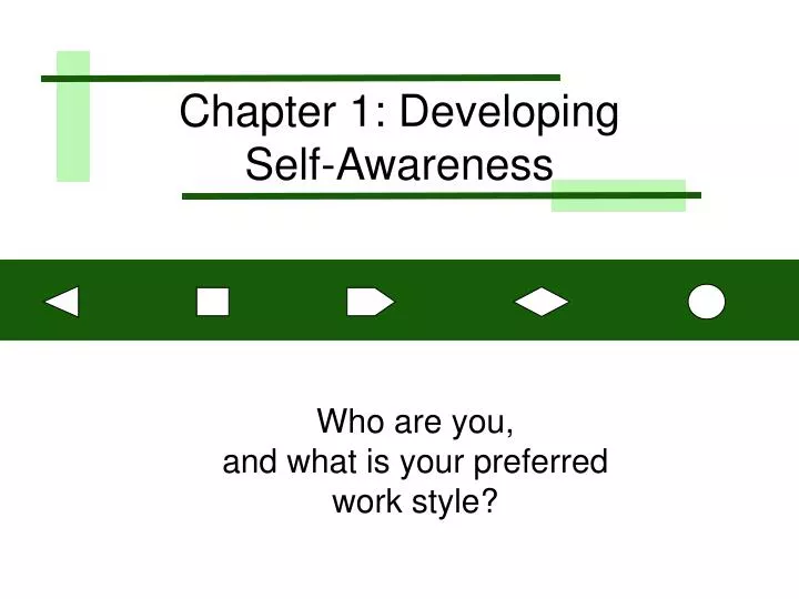 chapter 1 developing self awareness