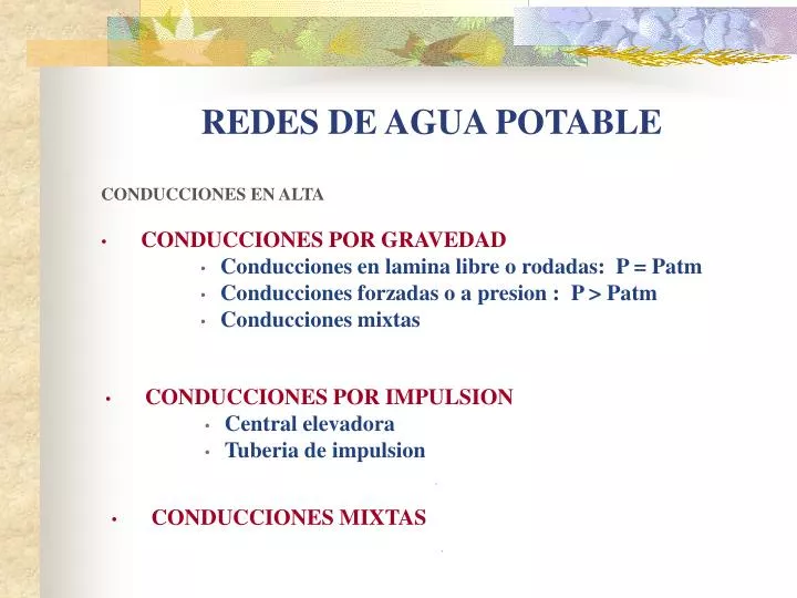 redes de agua potable