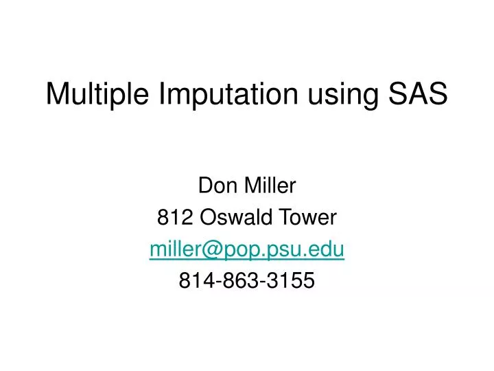 multiple imputation using sas