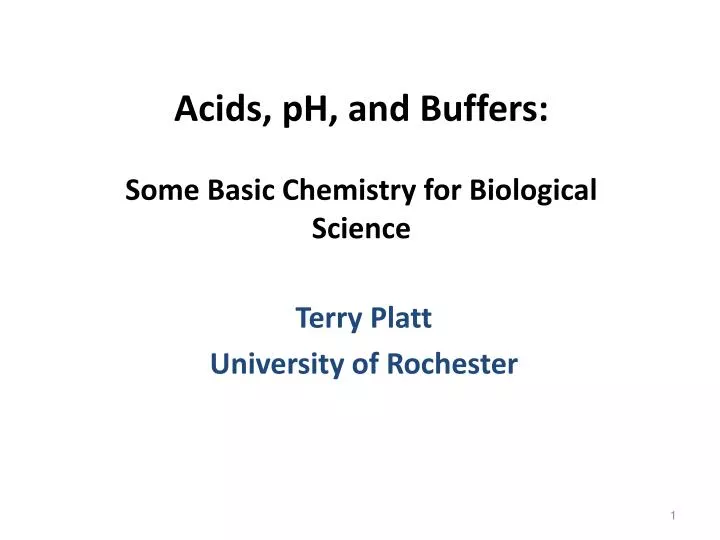 acids ph and buffers some basic chemistry for biological science