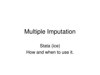 Multiple Imputation