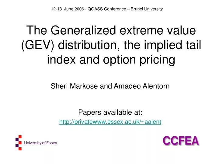 the generalized extreme value gev distribution the implied tail index and option pricing
