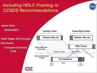 Including HDLC Framing in CCSDS Recommendations