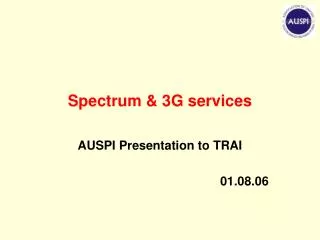 Spectrum &amp; 3G services
