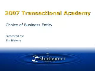 2007 Transactional Academy