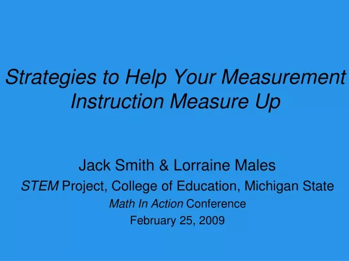 strategies to help your measurement instruction measure up
