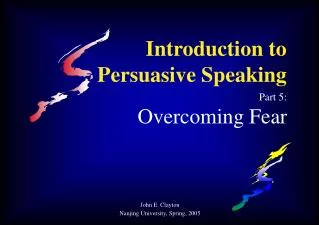 Introduction to Persuasive Speaking