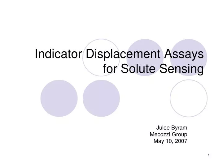indicator displacement assays for solute sensing