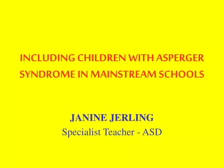 including children with asperger syndrome in mainstream schools