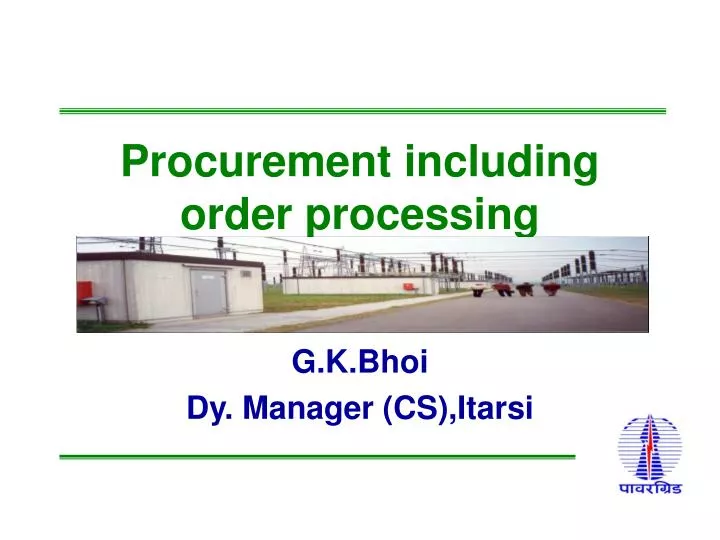 procurement including order processing