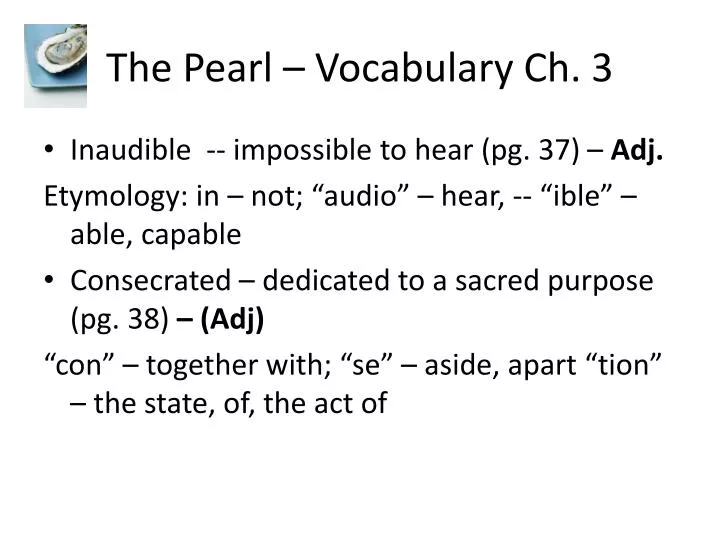 the pearl vocabulary ch 3